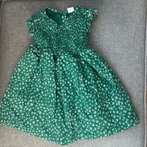 Baby Gap Green and White Floral Dress-2T